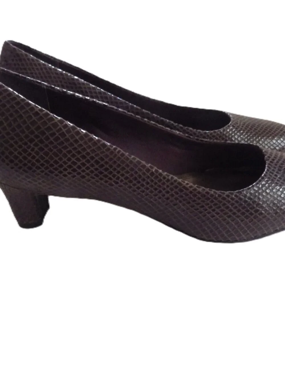 Trotters Janna Mocha Snake Low Heel Pump/ Size 9N